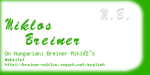 miklos breiner business card